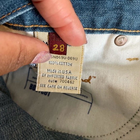 7 for All Mankind Blue Bootcut Lightwash Jeans - Size 28 - Picture 11 of 11